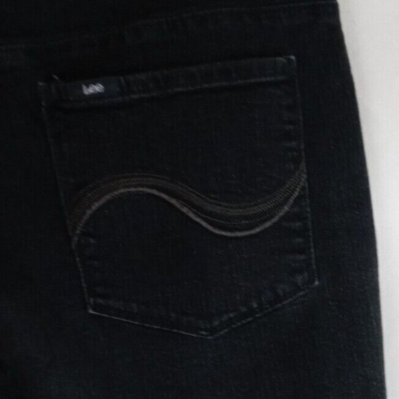 Lee Natural Fit Straight Leg Mid Rise Midnight Black Jeans Size 10M - Picture 6 of 9